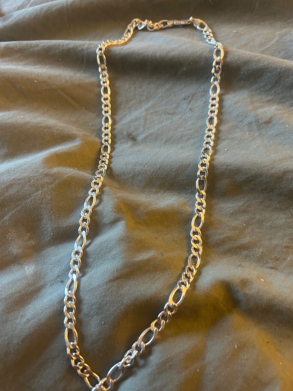 Silver Figaro Chain Necklace - Classic Link Design